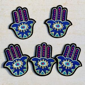 5 x Hamsa Hand Iron on Patches Evil Eye Patches Hamsa hand Patches